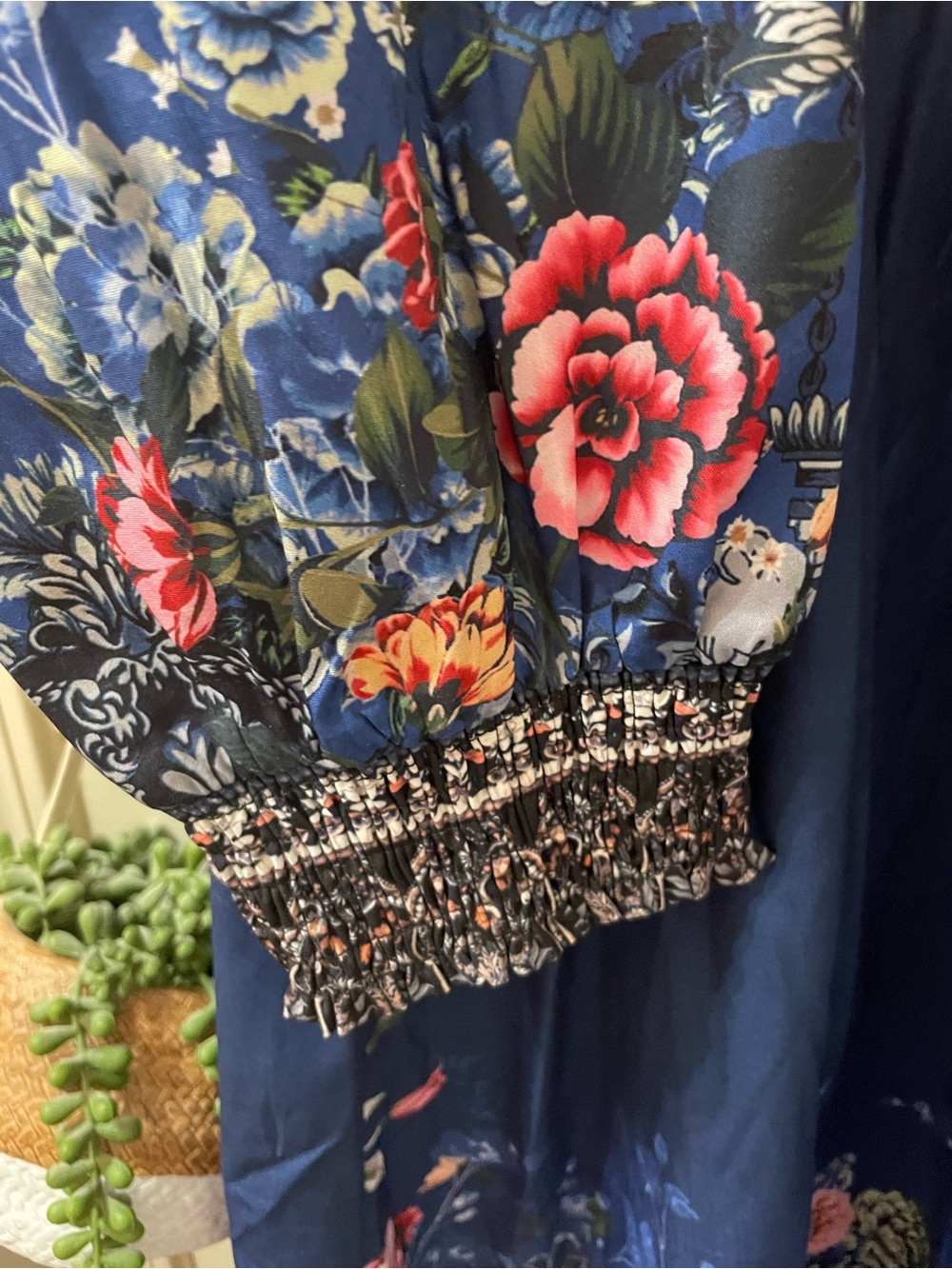 BloomChic Navy Floral V-Neck Maxi Dress - Picture 4 of 5